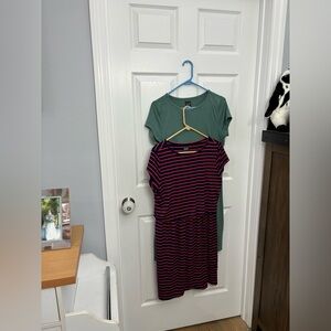 Gap Maternity/Nursing Overlay dresses. Set of two, size large